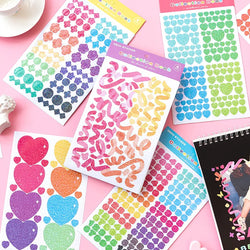 4 Sheets Color Collection Series Laser Sticker Ins Scrapbooking Decorative Sticker DIY Diary Album Stick Label Kawaii Stationery (ONLINE ORDER ONLY)