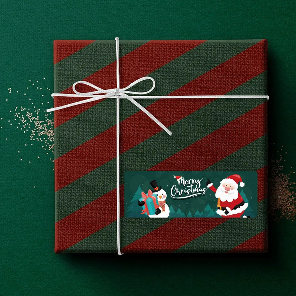 120pcs/roll Merry Christmas Stickers Cute Santa Claus Xmas Tree Thank You Labels For Gift Box Present Sealing Package Decoration (Online Order Only)