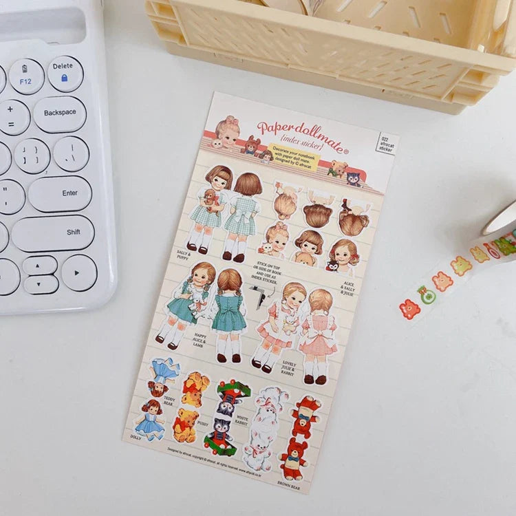 Ins Kawaii Retro Girl Sticker Scrapbooking Decorative Sticker DIY Diary Album Stick Label Korean Stationery (ONLINE ORDER ONLY)