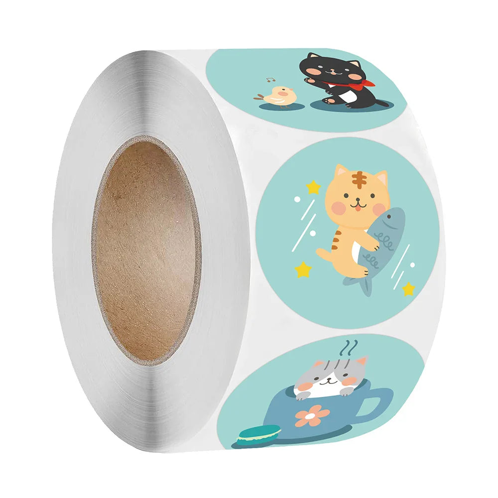 100-500pcs Animal Sticker Reward Sticker for Kids 1 inch Round Cartoon Sealing Labels for Teacher Supplies Encourage Cute Label (Online Order Only)
