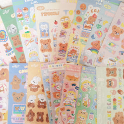 5/10Pc Cute Bear Lollipop Girl Stickers Set Scrapbooking Decorative Sticker Korean DIY Diary Album Stick Label Kawaii Stationery (ONLINE ORDER ONLY)
