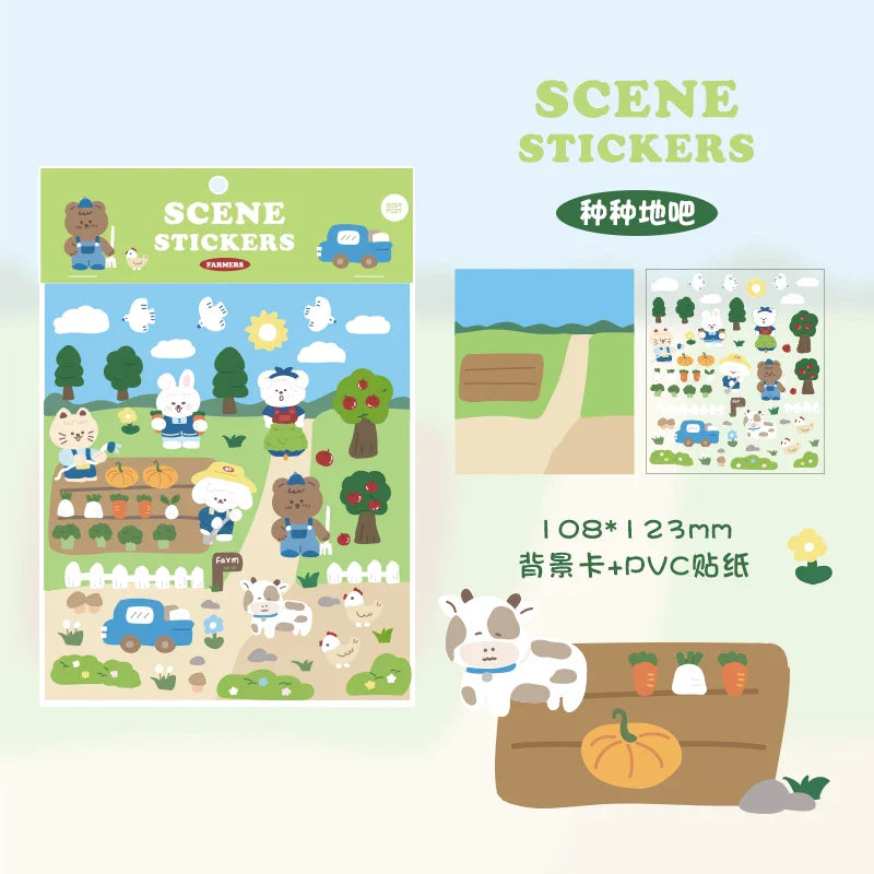2Pcs Lovely Daily Series Stickers ins Hand Account Decoration Material Stickers Scrapbooking Stick Label Diary Album Stationery (ONLINE ORDER ONLY)