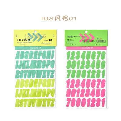 2pcs INS Alphanumeric Sticker Scrapbooking Decoration Photo Album Decor Planner Notebook Labels stickers Kawaii Stationery (Online Order Only)