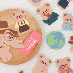 50Pcs/pack Cute Travel Bear Stickers Scrapbooking Decorative Sticker Korean DIY Diary Album Stick Label Kawaii Stationery (ONLINE ORDER ONLY)