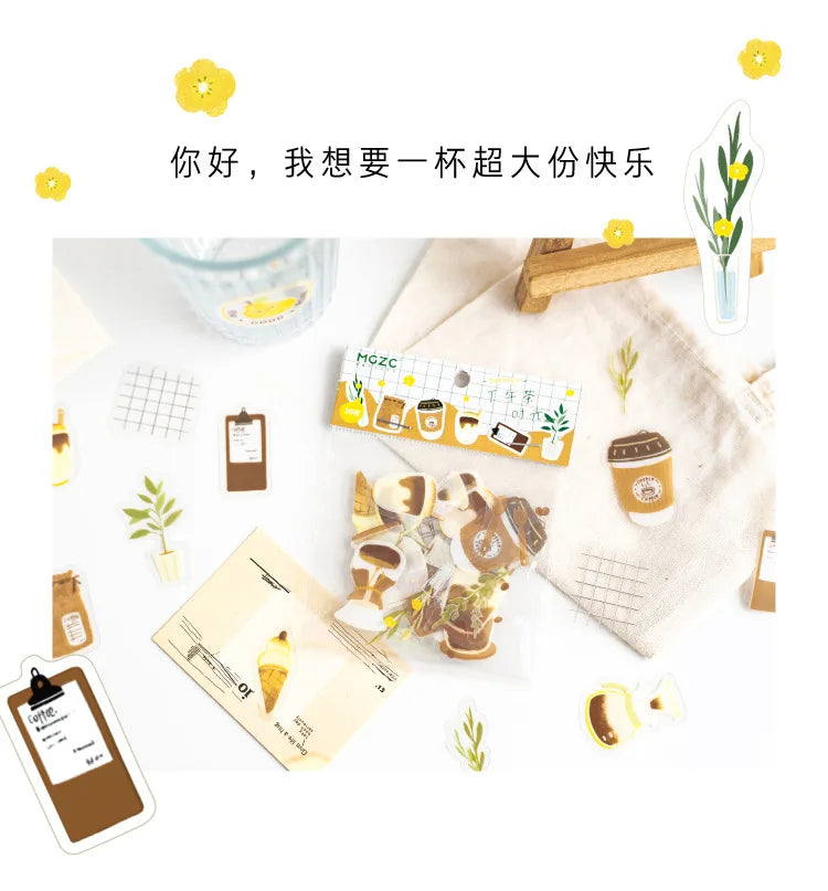 30Pcs/lot Flower Small World Series Stickers Scrapbooking Decorative Sticker DIY Diary Album Stick Label Kawaii Stationery (ONLINE ORDER ONLY)