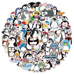 Cute Penguin Anime Stickers - Waterproof Cartoon Decals for Car, Motorcycle, Luggage, Guitar, Fridge, Laptop (10/30/50/100PCS) (ONLINE ORDER ONLY)