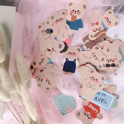 50Pcs/pack Cute Travel Bear Stickers Scrapbooking Decorative Sticker Korean DIY Diary Album Stick Label Kawaii Stationery (ONLINE ORDER ONLY)