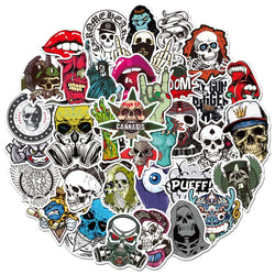 10/30/50PCS Terror Series Skull Graffiti Stickers Guitar Laptop Skateboard Luggage Phone Bike Waterproof Cool Stickers Kid Toy (Online Order Only)