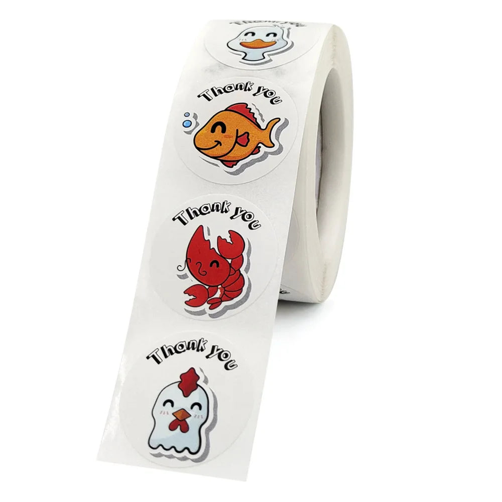 Stickers 500 Pcs/rollSea Animal Series Cute Stickers Office Stationery Decoration Sealing Stickers Kawaii Stickers (ONLINE ORDER ONLY)