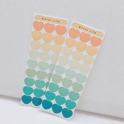 Cute Ins Gradient Love Heart Stickers Scrapbooking Decorative Sticker Korean DIY Diary Album Stick Label Kawaii Stationery (ONLINE ORDER ONLY)