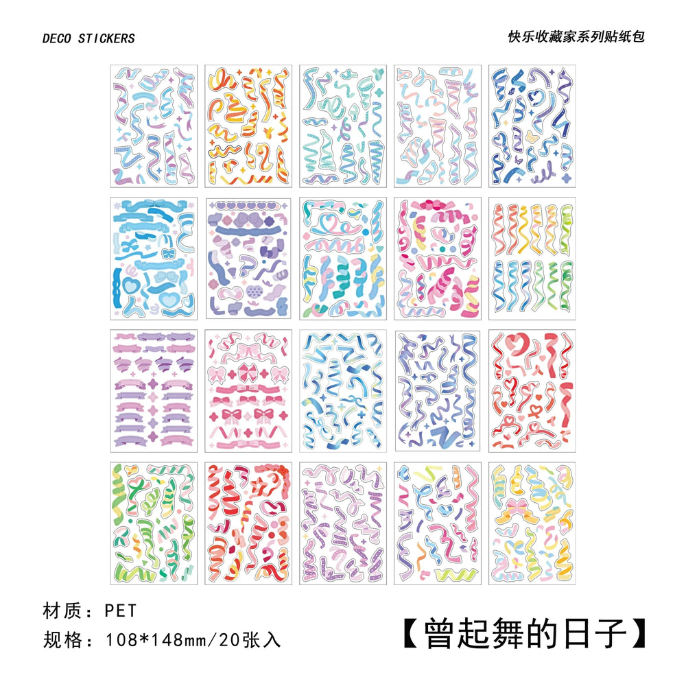Yoofun 30pcs Rainbow Black & White Geo Stickers for Scrapbooking Journals DIY (Online Order Only)