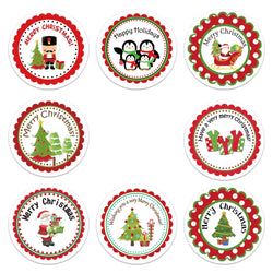 100-500pcs Christmas Stickers Roll Cartoons Gift Cards Party Package Cute Santa Label Sealing Decor Party Decorative Stickers (ONLINE ORDER ONLY)