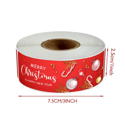 120pcs/roll Merry Christmas Stickers Cute Santa Claus Xmas Tree Thank You Labels For Gift Box Present Sealing Package Decoration (Online Order Only)