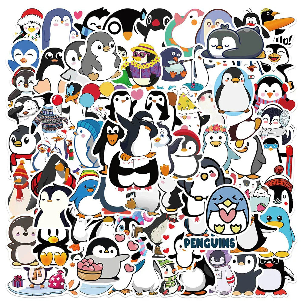 Penguin Animal Stickers for Kids Phone Laptop Luggage Guitar Fridge Scrapbook Decals (Online Order Only)