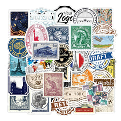 Vintage Landmark Building Stickers - Waterproof Decals for Suitcase, Laptop, Luggage (10/30/50pcs) (Online Order Only)