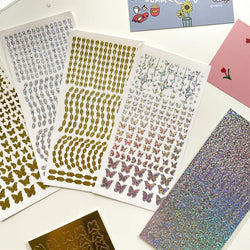 Ins Butterfly Star Moon Chain Laser Sticker Scrapbooking Decorative Sticker DIY Diary Album Stick Label Kawaii Stationery (ONLINE ORDER ONLY)