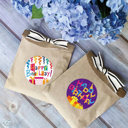 100-500pcs Cute Happy Birthday Sticker Birthday Gift Decoration Label Sealing Balloon Cake Label Packaging Scrapbook Sticker (Online Order Only)