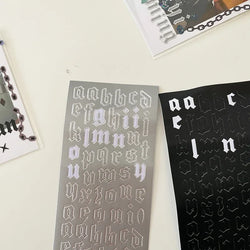 Stamping Gold Silver lrregular Letters Stickers Korea Ins Hand Account Photo Album DIY Deco Material Sticker Stationery (ONLINE ORDER ONLY)