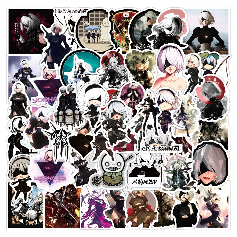 NieR Automata Stickers Decals for Luggage Laptop Phone Guitar Car Helmet (Online Order Only)
