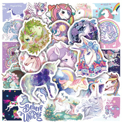 Unicorn Cartoon Stickers 10/30/50pcs Waterproof Decals for Laptop, Phone, Luggage, Guitar, Kids (ONLINE ORDER ONLY)