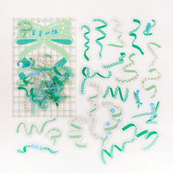 40Pcs/pack Heart Ribbon Series Stickers Hand Account Scrapbooking Decorative Sticker Korean DIY Material Stickers Stationery (ONLINE ORDER ONLY)