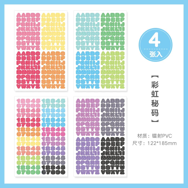 4 Sheets Color Collection Series Laser Sticker Ins Scrapbooking Decorative Sticker DIY Diary Album Stick Label Kawaii Stationery (ONLINE ORDER ONLY)