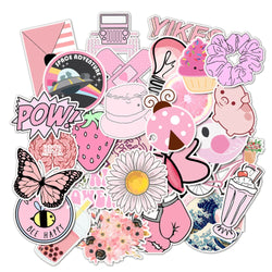 35/50/75PCS Cartoon Simple VSCO Girls Kawaii Stickers For Chidren Toy Waterproof Sticker to DIY Laptop Bicycle Helmet Car Decals (Online Order Only)
