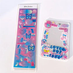 Cute Rabbit Laser Sticker Letters Decorative Stickers Idol Card Making Scrapbooking Journal Photo Album Stick Label Stationery (Online Order Only)