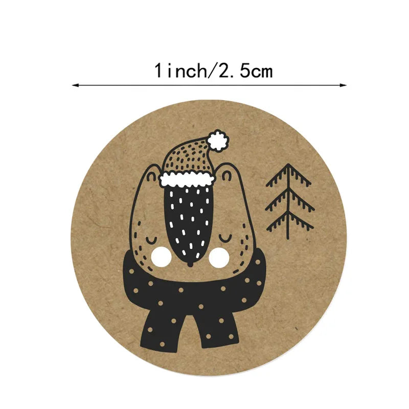 100-500pcs Merry Christmas Handmade Sticker Card Box Package Thank You Seal Label Wedding Party Supplies (Online Order Only)