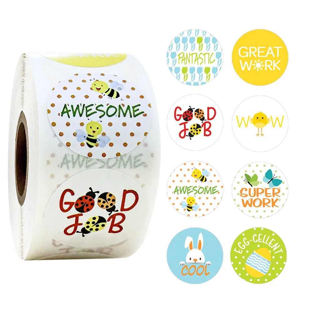 100-500pcs Cartoon Cute Animals Reward Stickers Teacher Motivational Kids Sticker School Student Encouragement Stationery (ONLINE ORDER ONLY)