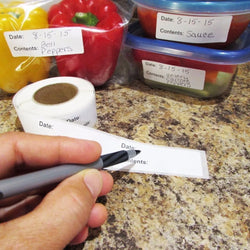 1 Roll Of 125 Pcs Self-Adhesive Removable Freezer Refrigerator Food Storage Paper Sticker Labels White 25X75Mm (Online Order Only)
