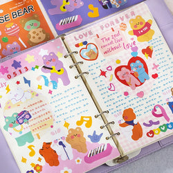 Kawaii Cheese Bear Stickers Scrapbooking Decorative Sticker Korean DIY Diary Album Stick Label School Stationery (Online Order Only)