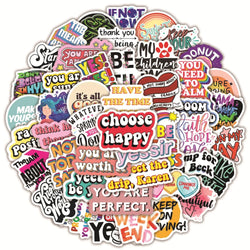 10/50Pcs Motivational Phrases Inspirational Life Quotes Sticker Packs (ONLINE ORDER ONLY)