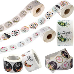 500pcs Round Pink Flowers Pattern Thank You Stickers Seal Labels Christmas Stickers School Teacher Reward Stationery Sticker (ONLINE ORDER ONLY)
