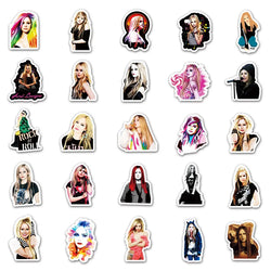 10/30/50PCS Singer Avril Lavigne Stickers DIY Phone Laptop Luggage Guitar Wall Notebook Car Graffiti Decal Toy Sticker for Kids (ONLINE ORDER ONLY)