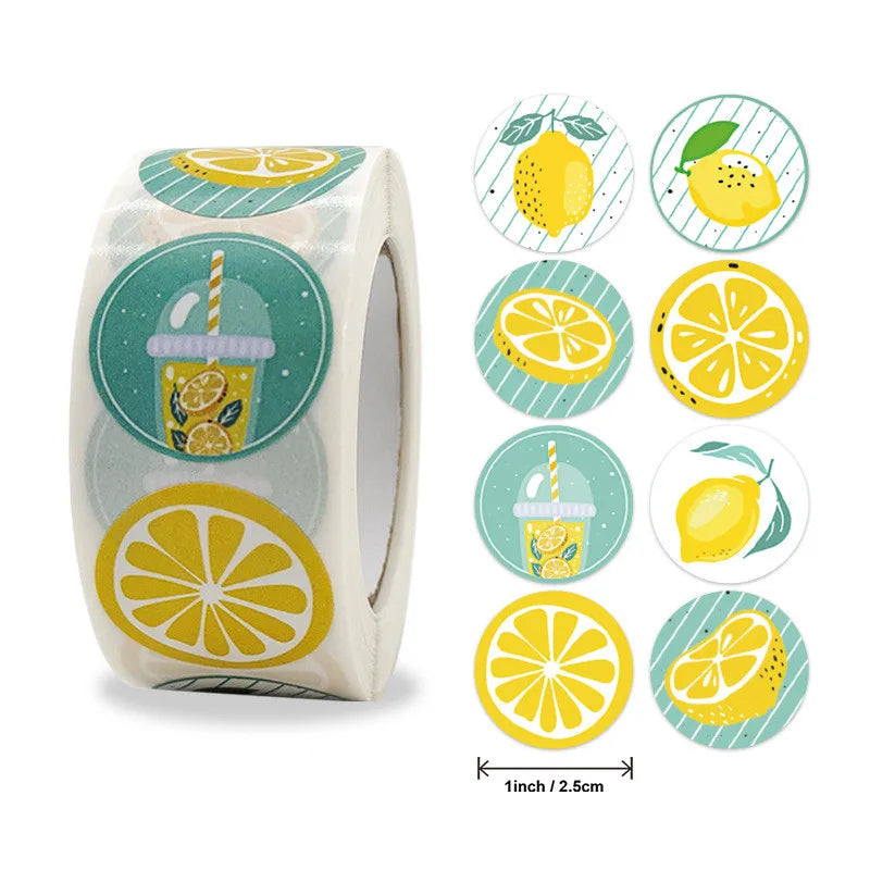 Yellow Lemon Thank You Sticker 2.5 Cm 500pcs Seal Label Per Roll For Ordering Business Handmade Baking Party Supplies (Online Order Only)