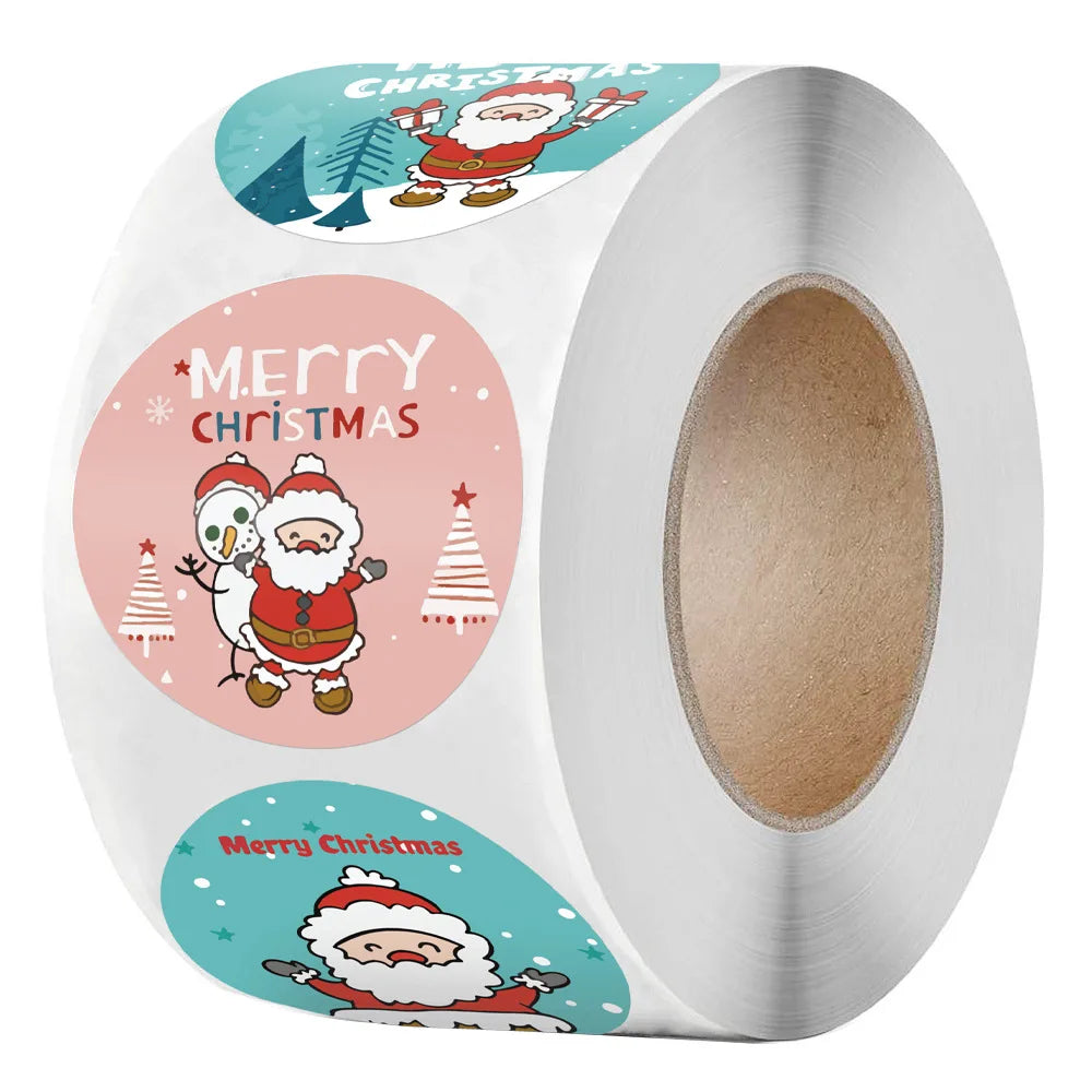 100-500Pcs New Merry Christmas Stickers Gift Packaging Seal Labels for New year decor, Greeting cards, Candy bags Stickers (ONLINE ORDER ONLY)