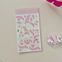 Korean ins Hot Stamping Love Ribbon Stickers Hand Account Decor DIY Collage Material Stationery Sticker Diary Album Decoration (ONLINE ORDER ONLY)