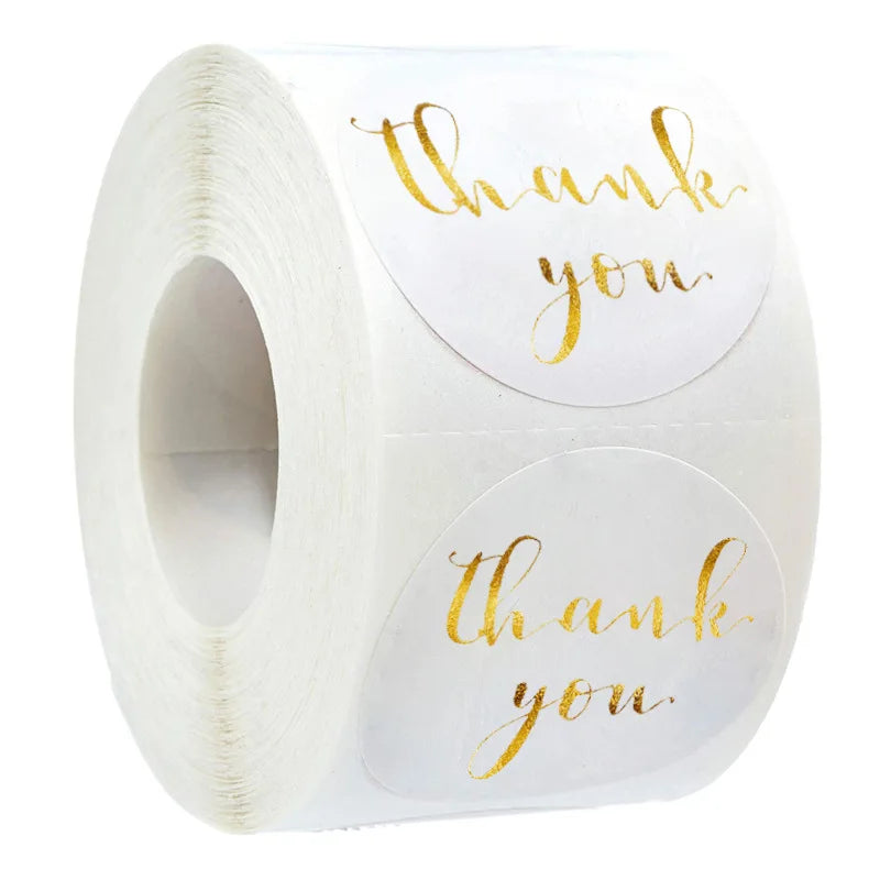 100-500pcs Round Clear Merry Christmas Stickers Thank You Card Box Package Label Sealing Stickers Wedding Decor Stationery (ONLINE ORDER ONLY)