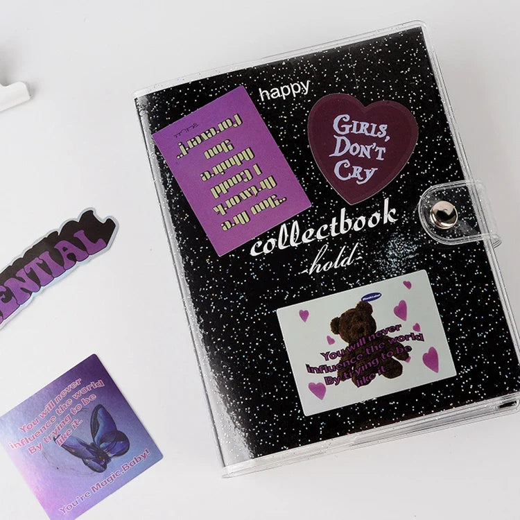 American Retro Bear Butterfly Decor Stickers Scrapbooking Stick Label Diary Album Stickers Kawaii Stationery Laser Stickers Gift (Online Order Only)