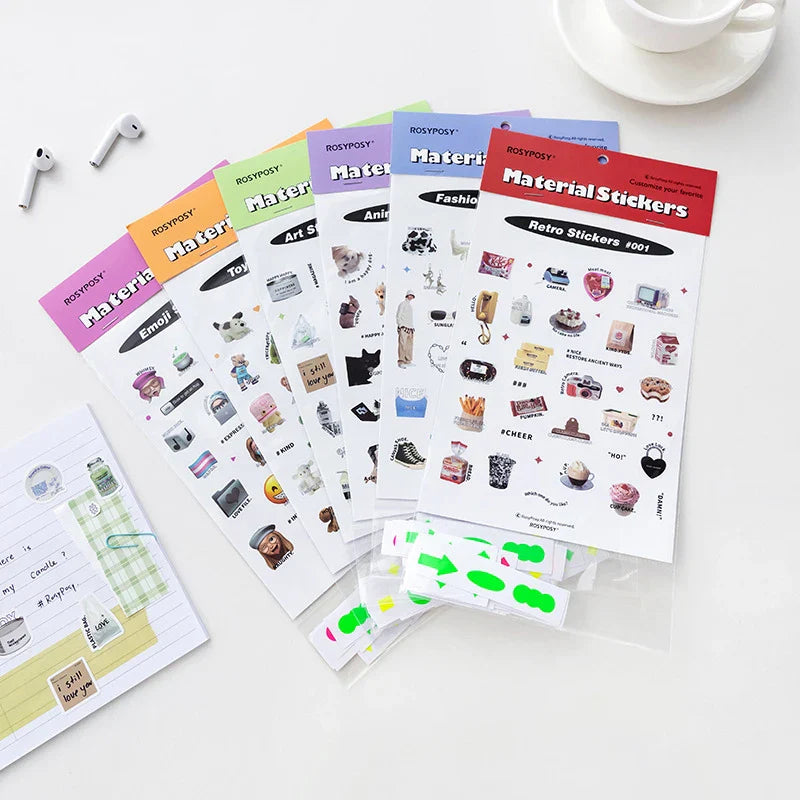 17Pcs Cute Animal Sticker ins DIY Decoration Ablum Diary Scrapbooking Journal Adhesive Sticker Stationery Art Crafts (ONLINE ORDER ONLY)