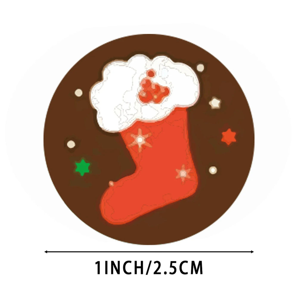 100-500pcs Christmas Stickers Santa Snowflake Adhesive Label Stickers DIY Biscuit Gift Baking Business Packaging Stickers (ONLINE ORDER ONLY)
