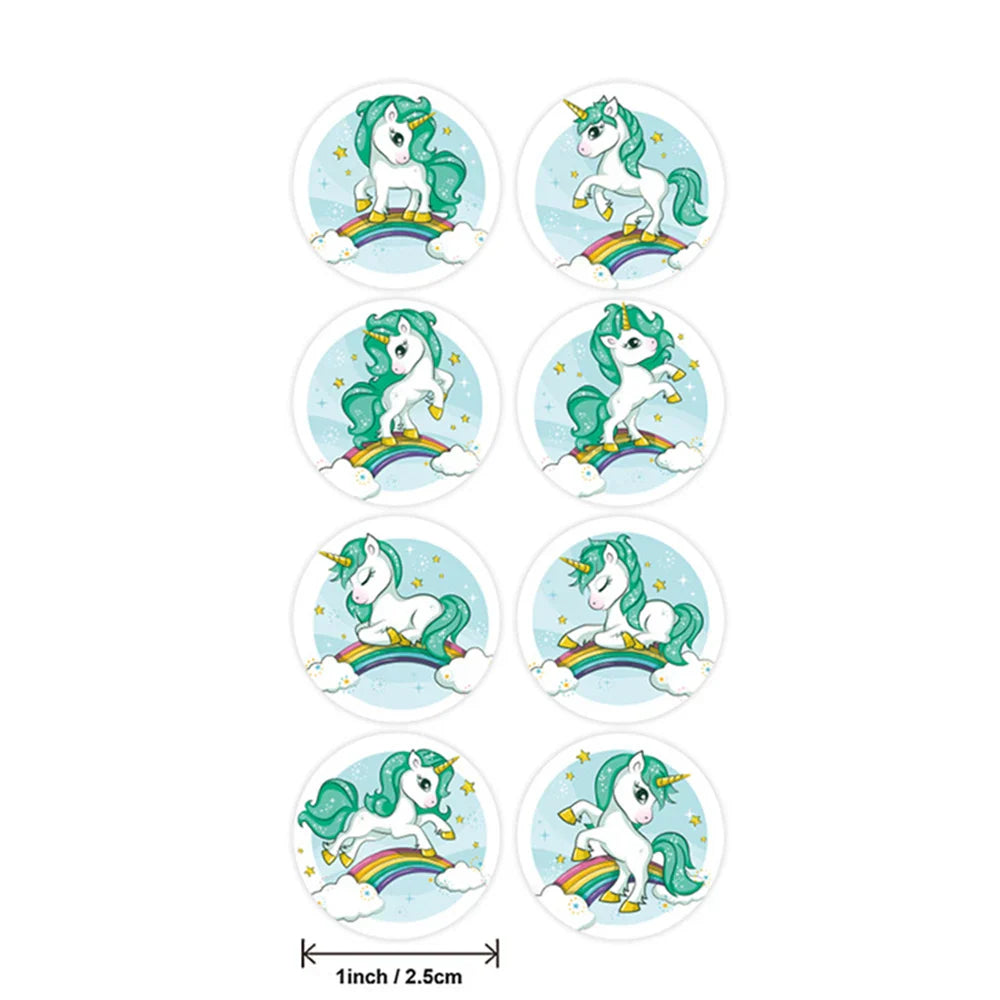 100-500pcs Unicorn Stickers 1inch Decorative Stickers Scrapbooking Stick Label Diary School Stationery Album Stickers (ONLINE ORDER ONLY)
