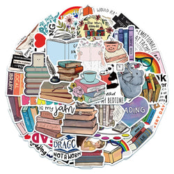 10/50pcs I Love Reading Vinyl Decal Stickers Premium Waterproof Die Cut Matte Reading Books Sticker Best Friend Gifts Toy (Online Order Only)