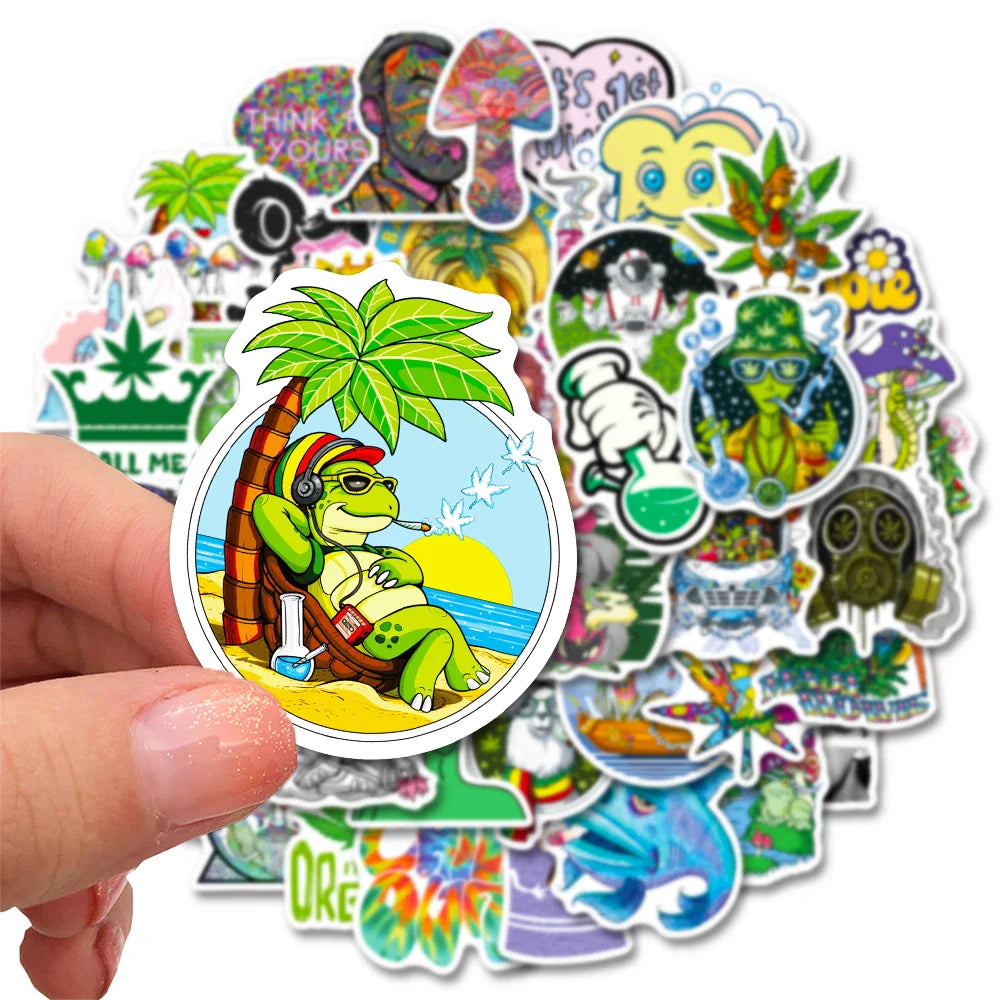 10/30/50 PCS Psychedelic Weed Relaxation Sticker Packs (ONLINE ORDER ONLY)
