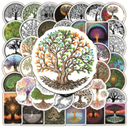 Totem Tree Of Life Cartoon Stickers - Aesthetic Plant Decals for Kids, Phones, Laptops (10/30/50pcs) (ONLINE ORDER ONLY)