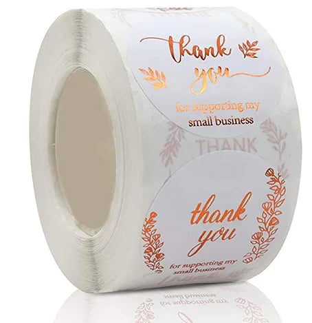 500Pcs/roll THANK YOU Stickers Four Color Business Card Set Customer Business Sealing Sticker Labels Birthday Wedding Gifts Card (ONLINE ORDER ONLY)