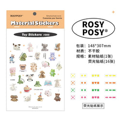 17Pcs Cute Animal Sticker ins DIY Decoration Ablum Diary Scrapbooking Journal Adhesive Sticker Stationery Art Crafts (ONLINE ORDER ONLY)