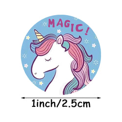 Reward Sticker For Kids Mermaid Unicorn Animal Cute Pattern 500pcs/roll 1 Inch 8 Designs School Teacher Supplies Child Sticker (ONLINE ORDER ONLY)