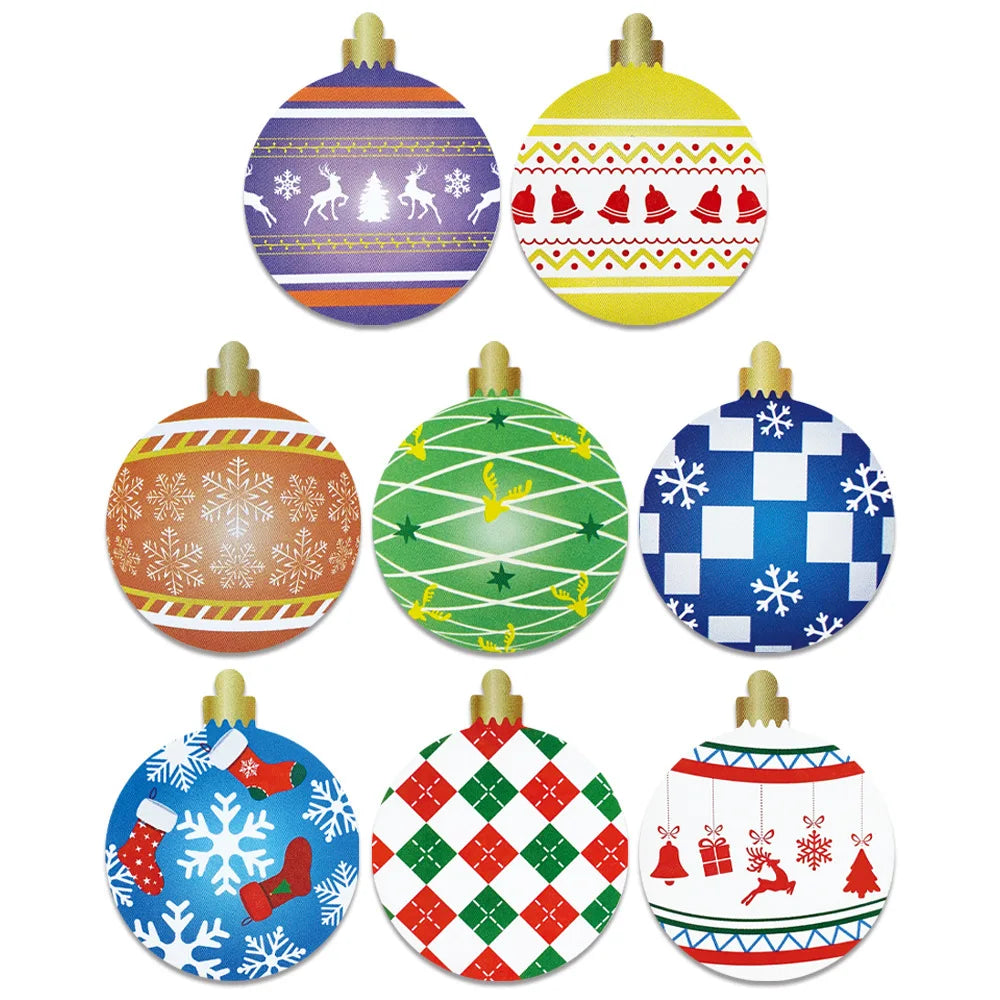100-500Pcs Merry Christmas Sticker Christmas Party Holiday Decoration Gift Sealing Glue Baking Packaging Sticker Label 1inch (ONLINE ORDER ONLY)